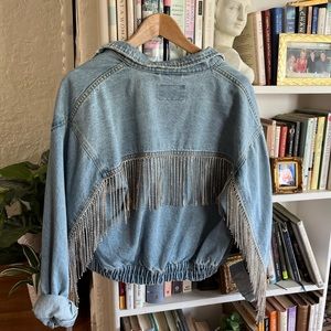 Free people rhinestone jean jacket